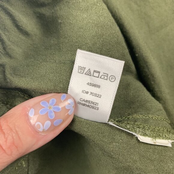 Lou & Grey Forest Green Garment Dye Softstretch Linen Ankle Pants S - Picture 6 of 8